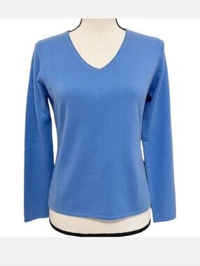 Talbots Periwinkle Blue Cashmere Sweater - V-Neck